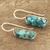 Composite turquoise drop earrings, 'Beautiful Blue' - Composite Turquoise Drop Earrings from India (image 2b) thumbail