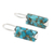 Composite turquoise drop earrings, 'Beautiful Blue' - Composite Turquoise Drop Earrings from India (image 2c) thumbail