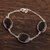 Smoky quartz station bracelet, 'Glistening Eggs' - 42.5-Carat Smoky Quartz Station Bracelet from India
