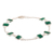 Onyx station bracelet, 'Alluring Forest' - 6.5-Carat Green Onyx Station Bracelet from India