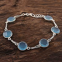 Featured review for Chalcedony station bracelet, Shimmering Blue