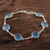Chalcedony station bracelet, 'Shimmering Blue' - 21-Carat Blue Chalcedony Station Bracelet from India thumbail