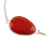 Carnelian station bracelet, 'Fiery Twins' - 6-Carat Carnelian Station Bracelet from India