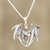 Men's sterling silver pendant necklace, 'Flying Skeleton' - Sterling Silver Winged Skeleton Pendant Necklace from India