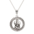 Sterling silver pendant necklace, 'Ganesha Corona' - Circular Sterling Silver Ganesha Pendant Necklace