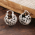 Sterling silver drop earrings, 'Floral Ball' - Sterling Silver Floral Orb Drop Earrings from India