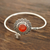 Carnelian cuff bracelet, 'Floral Dusk' - Floral Carnelian Cuff Bracelet Crafted in India (image 2) thumbail