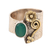 Onyx cocktail ring, 'Garden Gold' - Floral Green Onyx Cocktail Ring Crafted in India