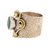 Onyx cocktail ring, 'Garden Gold' - Floral Green Onyx Cocktail Ring Crafted in India (image 2c) thumbail