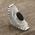 Onyx cocktail ring, 'Midnight Style' - Patterned Onyx Cocktail Ring from India (image 2b) thumbail