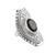 Onyx cocktail ring, 'Midnight Style' - Patterned Onyx Cocktail Ring from India (image 2c) thumbail