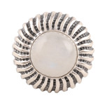 Rainbow moonstone cocktail ring, 'Moonlight Blaze' - Round Rainbow Moonstone Cocktail Ring from India