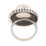 Rainbow moonstone cocktail ring, 'Moonlight Blaze' - Round Rainbow Moonstone Cocktail Ring from India