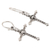 Sterling silver dangle earrings, 'Faithful Dazzle' - Sterling Silver Cross Dangle Earrings from India (image 2c) thumbail