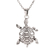 Sterling silver pendant necklace, 'Turtle Friend' - Sterling Silver Turtle Pendant Necklace from India (image 2b) thumbail
