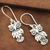 Sterling silver dangle earrings, 'Night Vision' - Sterling Silver Owl Dangle Earrings from India (image 2) thumbail