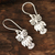 Sterling silver dangle earrings, 'Night Vision' - Sterling Silver Owl Dangle Earrings from India (image 2b) thumbail