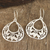 Sterling silver dangle earrings, 'Petal Greetings' - Openwork Pattern Sterling Silver Dangle Earrings from India (image 2b) thumbail