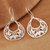 Sterling silver dangle earrings, 'Petal Greetings' - Openwork Pattern Sterling Silver Dangle Earrings from India (image 2c) thumbail