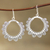 Sterling silver dangle earrings, 'Glamorous Petals' - Petal Pattern Sterling Silver Dangle Earrings from India (image 2) thumbail