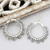 Sterling silver dangle earrings, 'Glamorous Petals' - Petal Pattern Sterling Silver Dangle Earrings from India (image 2b) thumbail