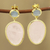 Gold plated rose quartz and chalcedony dangle earrings, 'Sparkling Muse' - Gold Plated Rose Quartz and Chalcedony Dangle Earrings (image 2) thumbail