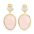 Gold plated rose quartz and chalcedony dangle earrings, 'Sparkling Muse' - Gold Plated Rose Quartz and Chalcedony Dangle Earrings thumbail