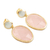 Gold plated rose quartz and chalcedony dangle earrings, 'Sparkling Muse' - Gold Plated Rose Quartz and Chalcedony Dangle Earrings (image 2c) thumbail