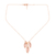 Rose gold plated rose quartz pendant necklace, 'Rosy Princess' - Rose Gold Plated Rose Quartz Pendant Necklace from India thumbail