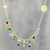 Gold plated multi-gemstone waterfall necklace, 'Rainbow Drizzle' - Gold Plated Multi-Gemstone Waterfall Necklace from India (image 2) thumbail