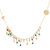 Gold plated multi-gemstone waterfall necklace, 'Rainbow Drizzle' - Gold Plated Multi-Gemstone Waterfall Necklace from India (image 2c) thumbail
