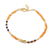 Gold plated onyx and lapis lazuli beaded bracelet, 'Dainty Harmony' - Gold Plated Orange Onyx and Lapis Lazuli Beaded Bracelet thumbail