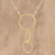 Gold plated labradorite pendant necklace, 'Golden Rope' - Gold Plated Labradorite Link Pendant Necklace from India thumbail