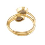 Gold plated labradorite wrap ring, 'Golden Aurora' - Gold Plated Labradorite Wrap Ring from India