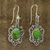 Peridot dangle earrings, 'Fascinating Harmony' - Peridot and Oval Composite Turquoise Dangle Earrings