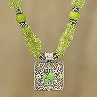 Featured review for Peridot beaded pendant necklace, Verdant Square