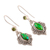 Peridot dangle earrings, 'Alluring Beauty' - Peridot and Green Composite Turquoise Dangle Earrings