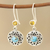 Citrine and composite turquoise dangle earrings, 'Striking Beauty' - Circular Citrine and Composite Turquoise Dangle Earrings