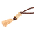 Wood beaded pendant necklace, 'Boho Flair' - Wood Long Beaded Pendant Necklace from India (image 2c) thumbail