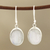 Rainbow moonstone dangle earrings, 'Eternal Ovals' - Natural Rainbow Moonstone Dangle Earrings from India thumbail