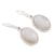 Rainbow moonstone dangle earrings, 'Eternal Ovals' - Natural Rainbow Moonstone Dangle Earrings from India