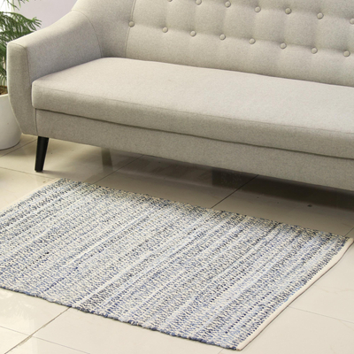 Recycled cotton area rug, 'Diamond Intricacy' (3x4.5) - Diamond Pattern Recycled Cotton Area Rug from India (3x4.5)