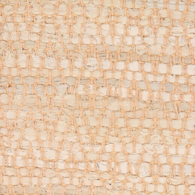Teppich aus recycelter Baumwolle, (3x4,5) - Polierter und elfenbeinfarbener Teppich aus recycelter Baumwolle aus Indien (3x4,5)