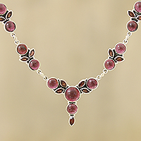 Garnet link necklace, Perfect Radiance