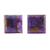 Composite turquoise stud earrings, 'Contemporary Corners' - Square Purple Composite Turquoise Stud Earrings from India