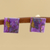 Ohrstecker aus zusammengesetztem Türkis - Quadratische lilafarbene zusammengesetzte Türkis-Ohrstecker aus Indien