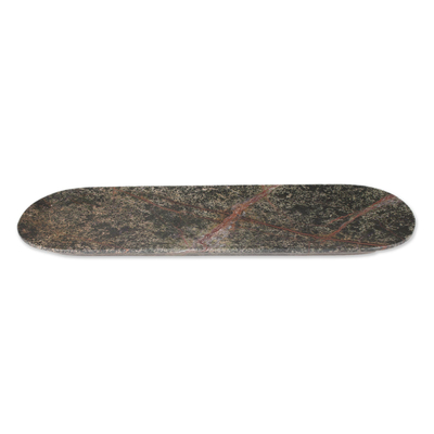 Marmorplatte, 'Waldadern' (19,5 Zoll) - Ovaler grüner Marmorteller aus Indien (19,5 Zoll)