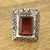 Men's garnet ring, 'Delhi Crimson' - Men's Rectangular Garnet Ring from India (image 2) thumbail