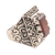 Men's garnet ring, 'Delhi Crimson' - Men's Rectangular Garnet Ring from India (image 2c) thumbail