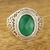 Onyx single-stone ring, 'Forest Checkerboard' - 6-Carat Green Onyx Single-Stone Ring from India